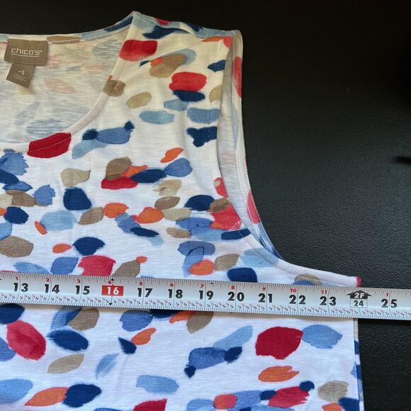 Chico's Dress Size 4/US 20 Multi Color Abstract Sleeveless Boho Tank Knee Length - Picture 8 of 9